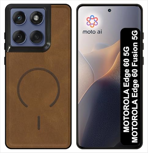 SBMS Back Cover for Motorola Edge 60 Fusion/Edge 60 5G | Ultra Slim Soft Rubberised Hard Case | Oil Feel Soft Leather Back | Mag-Safe Design (Mag-Safe Not Support) | Camera Protection Edge 60 (Brown)