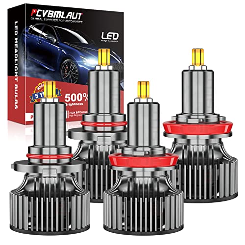 Pcvbmlaut Compatible With Ram 1500 2500 3500 Without Projector (2013-2018) 9005 High Beam H11 Low Beam Led Bulbs, 6 Sides Csp Led Bead 360 Degree Lighting 10000Lm Led Halogen Conversion Kit, 4 Bulbs #TOP2