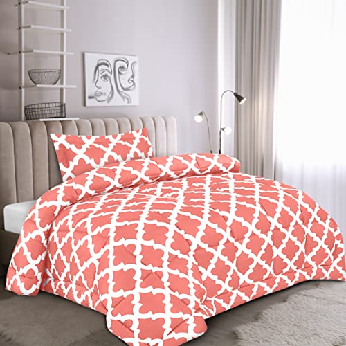Utopia Bedding Twin Comforter Set Kids (Coral) With 1 Pillow Sham - Bedding Comforter Sets - Down Alternative Comforter - Soft And Comfortable - Machine Washable #TOP6