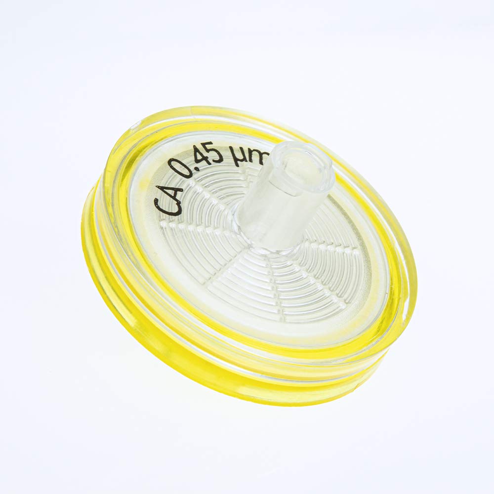 GVS Filter Technology, Filtro Siringa, ABLUO, 25mm, Membrana CA, 0.45µm, Housing Acrilico, Giallo, 100/pz
