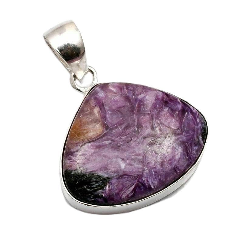 Colgante de charoita mineral P46042 para lucir con vestidos de noche y eventos