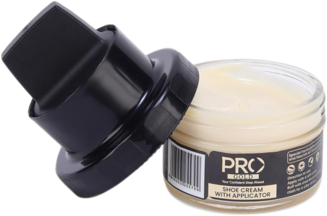 - Shoe Cream with Applicator | Leather Shoe Polish Cream | Nourishing Natural Wax Formula for Long-Lasting Shine | Shoe Cream for Leather Shoes(50ML)