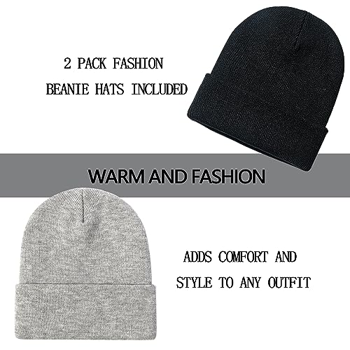 Image of ZOORON 1&2 Pack Beanie for Men Women Slouchy Beanie Hats Winter Knit Caps Soft Ski Hat Unisex