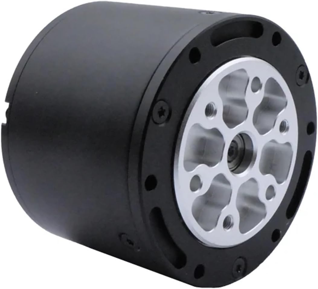 Straight view of the MG4010E-i10v3 motor's bottom, showing mounting screw holes and central shaft.