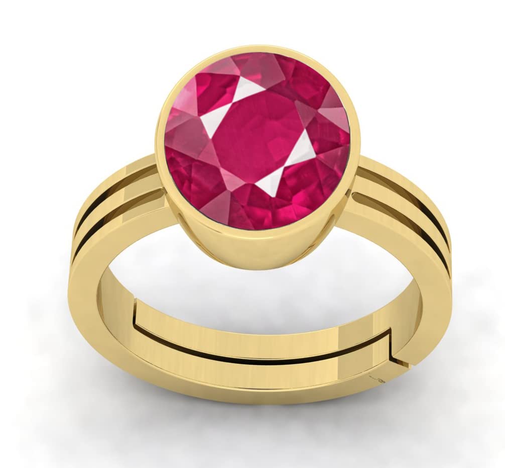Ruby RING 6.00 Ratti Certified A+ Quality Natural manik Adjustable GOLD Ring Loose Gemstone for Women's and Men's By LAB -CERTIFIED