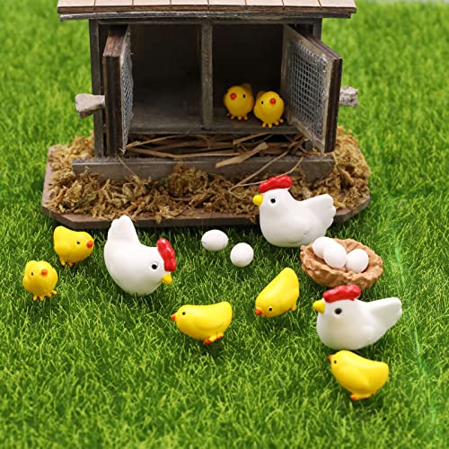 VGOL 30Pcs Mini Animal Figures Hen Miniature Figure Set Miniature Garden Ornaments Cute Animal Hen Chicken Mini Ornament Kit PVC - Image 3