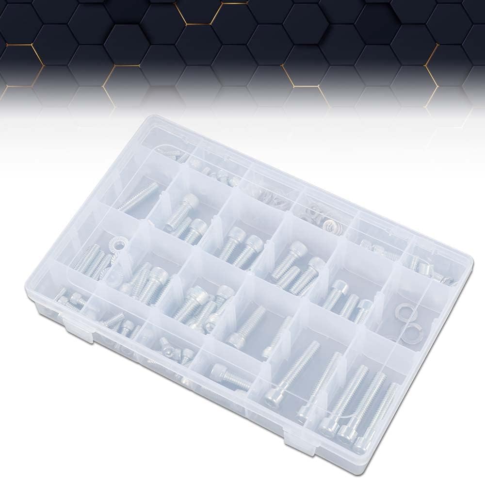 PIT66 Engine Bolt Kit Set (Silver) Compatible with Small Block Chevy SBC 283 305 327 350 400 SB (Non-EFI)