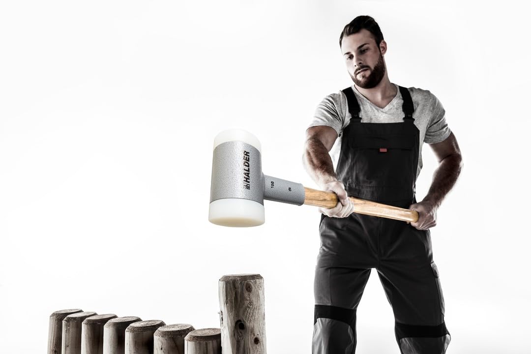 Schel, z tłumiącym drgania, ergonomicznie ukształtowanym i lakierowanym trzonkiem hikorowym | D=80 mm/waga = 3600 g | 3366.0S3