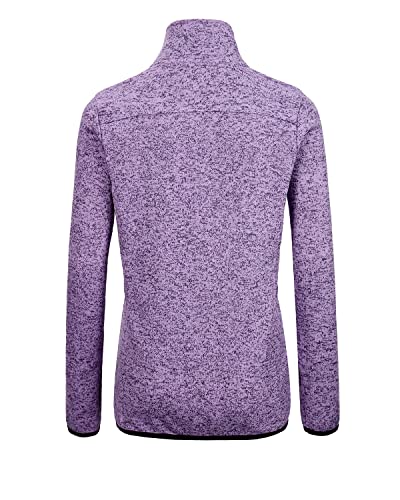 Image of Dolcevida Women's Long Sleeve Sweater Fleece Zip Up Speckled Jacket with Pockets