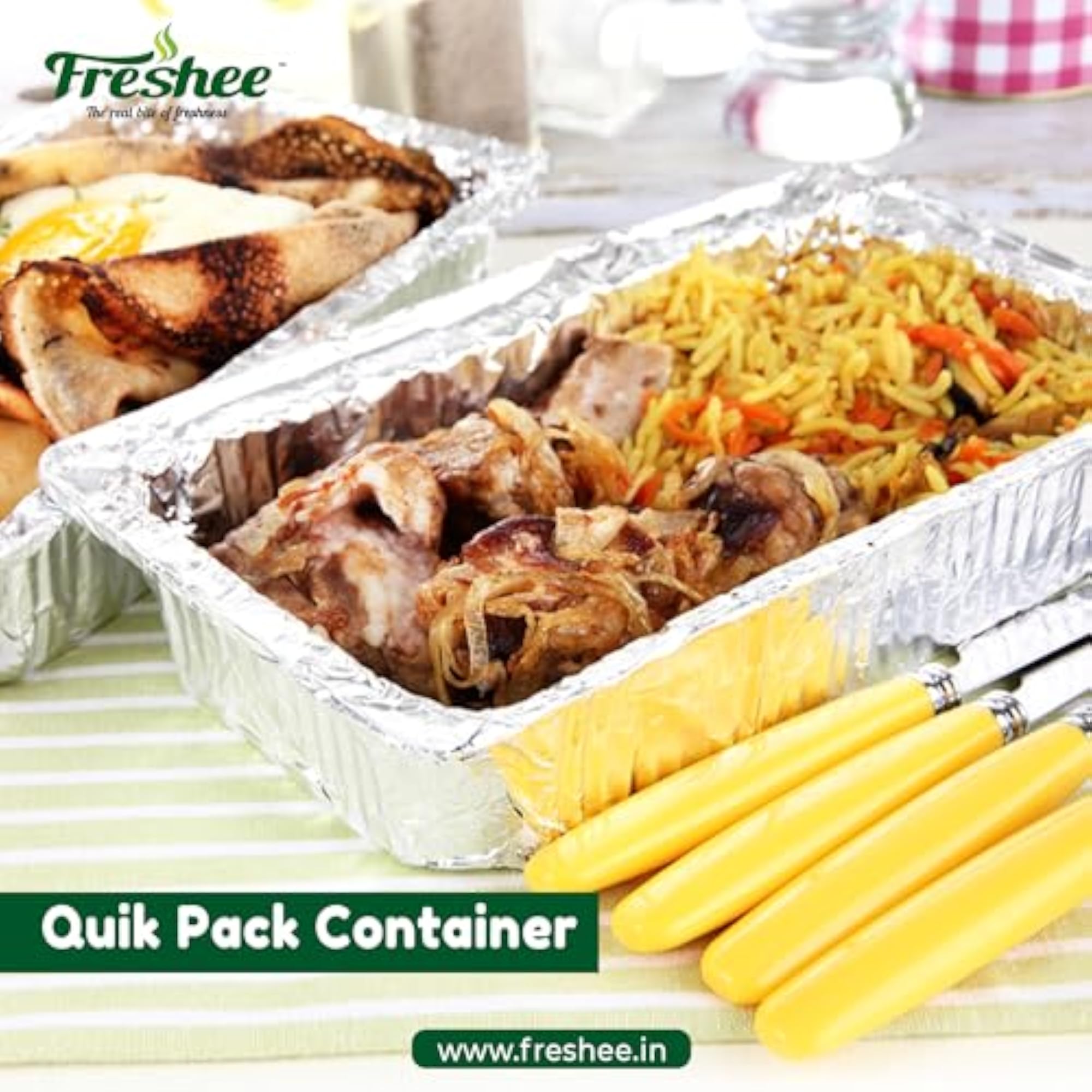 FAC 750 Aluminium Disposable Container with Lid, 10 Pieces