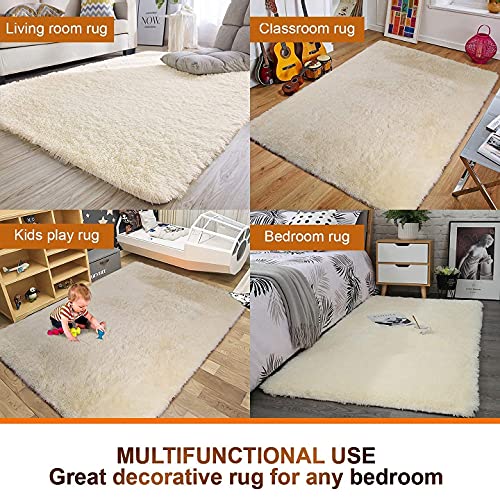 Image of Homes Fluffy Living Room Soft Touch Rectangular Carpet Comfy Bedroom Anti Skid Drawing Kids Room 10x12 Feet