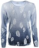 Gerry Weber Leaf Pattern suéter, Multicolor (Ecru/White/Blue Print), 40 (Talla del Fabricante: 38) para Mujer