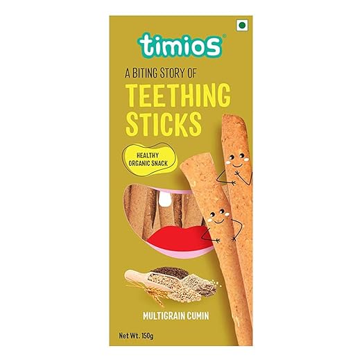Timios Organic Teething Sticks Multigrain Cumin- Tasty and Healthy(150gm)