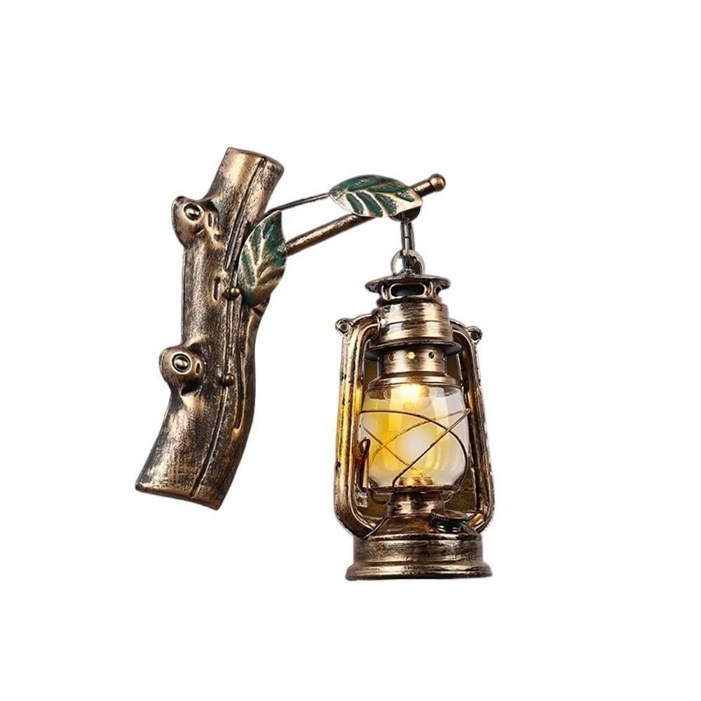 Lampe de kérosène vintage industriel avec abat-jour en verre et base E27 pour salon