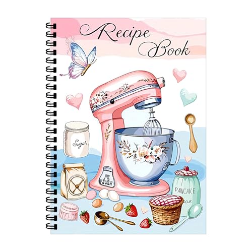 Libro di ricette vuoto, libro di cucina familiare per ricette scritte a mano, quaderno a da 100 fogli con pianificazione dei pasti, registrazione giornaliera della cucina e note di cottura