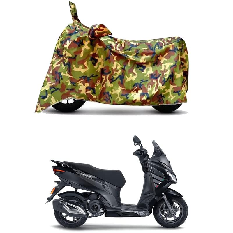 Image of Waterproof 100% PVC Coated Full Bike Scooty Two Wheeler Body Cover Compatible for Aprilia SXR 160 /UV-Rays /Heat Protection /Birds Dropping /Scratchproof /Dust Proof s[6X6 Jungle Print]