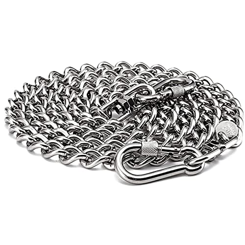 Phantasmia 頑丈な犬用リードチェーン 5mm 4M ? 304ステンレス鋼使用 耐久性のある金属製ハンドル付き (4M,3mm)