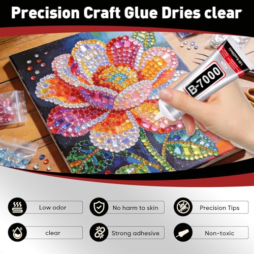Image of 4 PCS 50ml B7000 Glue Clear with Precision Tip, Bedazzling Glue, Rhinestone Glues, Craft Glues, Jewelry Making, Nail Art, DIY, Makeup, Shoes