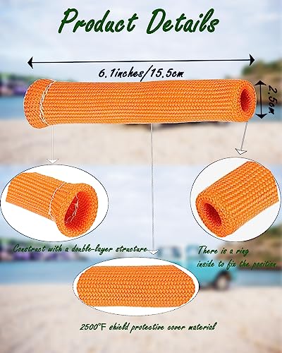 Image of 8 PCS 2500F Spark Plug Wire Boots Protector 6 Inches High Temp Spark Plug Heat Sleeve Insulation Shield Boots Cover Replacement for LS1 LS2 SBC BBC 350 454 Car Truck Motors, Orange