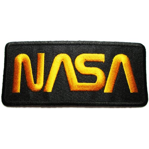 NASA Badge Iron on Patches #Black-Yellow