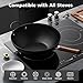 Todlabe Nonstick Wok, 13-Inch Carbon Steel Wok Pan with Glass Cover, Woks & Stir-Fry Pans for Induction, Electric, Gas, Halogen, All Stoves