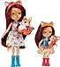 Enchantimals Family Set with 2 Sister Small Dolls & 2 Animal Figures, Felicity (6-inch) & Feana (4-inch) Fox Dolls in Removable Skirts & Accessories