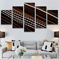 SIGNWIN 5 Panel Canvas Wall Art Abstract Colorful Hallway Industrial Lights Modern Artwork for Home Decorations Ready to Hang - 60
