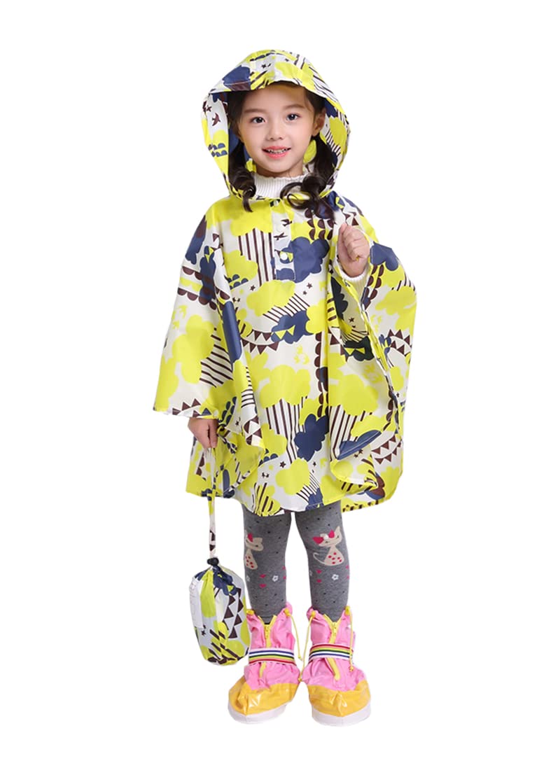 Freesmily Kids Cute Raincoat Waterproof Rain Poncho Jacket Coat for Girls Boys