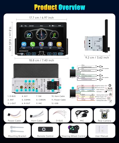 Radio Para Auto Single DIN Pantalla Táctil 7 Pulgadas miniatura 2