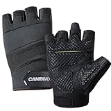 CAMBIVO Fitness Handschuhe Herren Damen, Gym Handschuhe mit Gepolsterter Handfläche, Atmungsaktive Trainingshandschuhe Herren Damen mit Rutschfestem Griff für Training, Radfahren, Klimmzüge