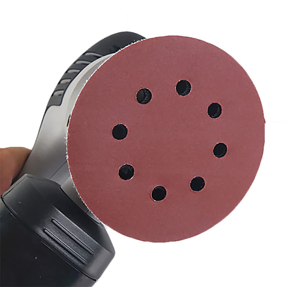 10 Uds 125mm almohadilla de pulido de papel de lija forma redonda 8 agujeros lijado discos de papel de lija para pulidora, grano 320