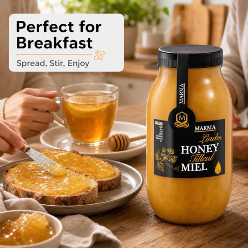 HONIGMA Marma Linden Honey, Raw Unpasteurized, 1 kg / 35.2 oz