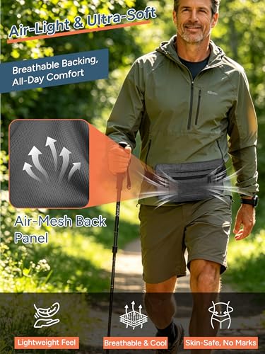 Image of Hidden Money Belt for Travel, RFID Blocking Waist Wallet, 2 Zippers