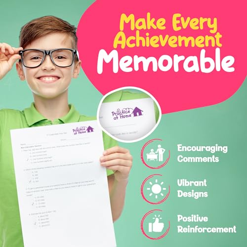 Promot Teacher Stamp - Self Inking Teacher Stamps for Kids, Classroom, or Homeschool Use - Encouraging âPractice at Homeâ Feedback Tool for Teachers, Grading Stamps for Teachers & Rewards - Image 4