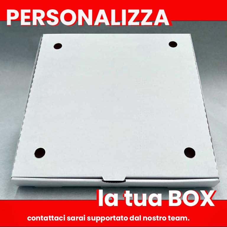 Scatole Pizza 32x32 h 3,5 cm Chiusura Americana Cartone Porta Pizza Termico Contenitori da Asporto