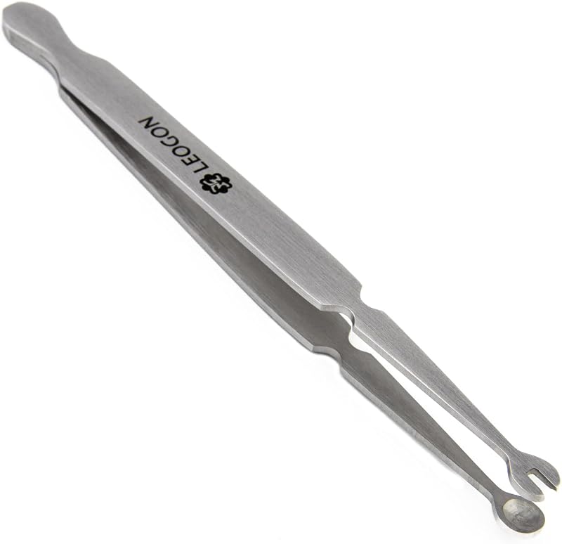 Pinça para joias de piercing LEOGON em aço inoxidável, 11,43 x 11,43 cm, 1 unidade