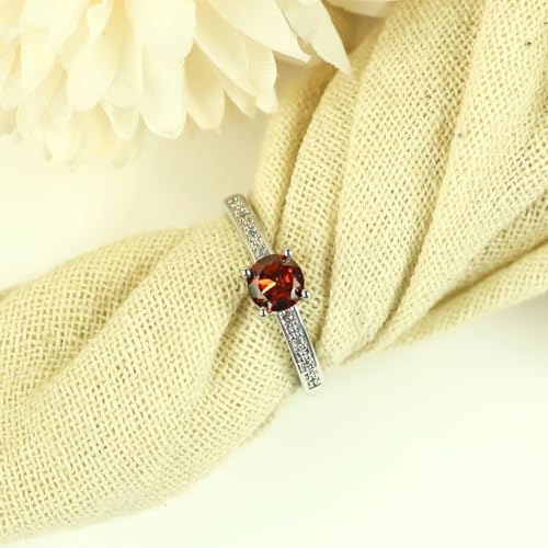 Image of Reiki Crystal Products Natural Original AAA Adjustable Gomed Ring Garnet Ring Hessonite Ring Genuine Gemstone Ring for Women Girls