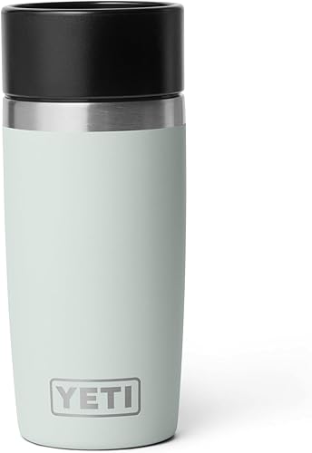Miniatura 18 de YETI Rambler - Botella de viaje de 12 onzas, acero inoxidable, con aislamiento al vacío y tapa impermeable para viajeros, Verde Bosque Negro verde