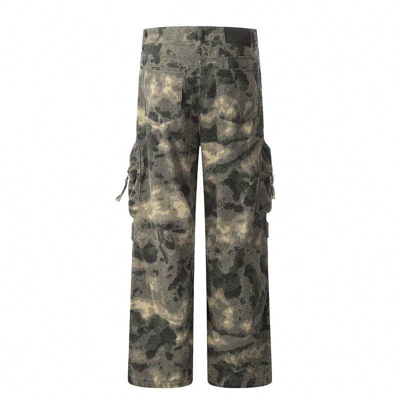 Men's Pants Loose Spring Summer American Streetwear Camouflage Multi-Pocket Cargo Trouser for Men2