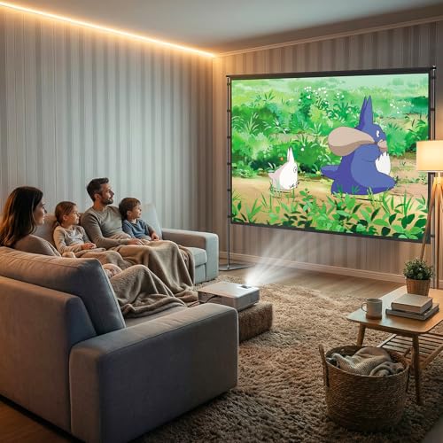 Projector Screen and Stand 120 Inch