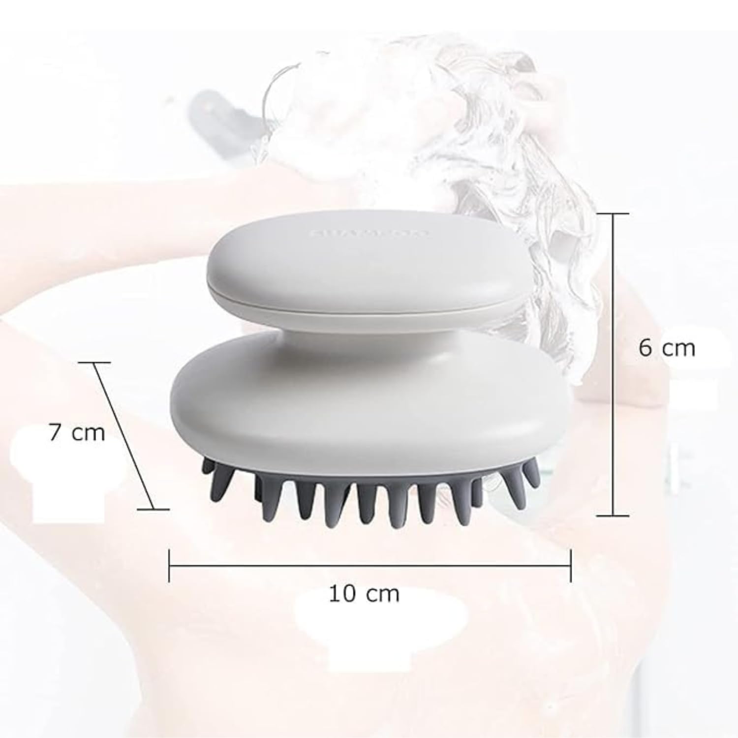 SwissHome Silicone Bristle Hair Scalp Massager Brush for Gentle Anti-Dandruff Exfoliation and Scalp Care - Soothing and Invigorating Shampoo Brush |White|(PACK OF 1) 1