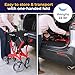 Drive Medical Nitro Duel Function Foldable Rollator Walker and Wheelchair for Seniors, Adults, and Disabled - Hand Activated Brakes and Back Support - Red