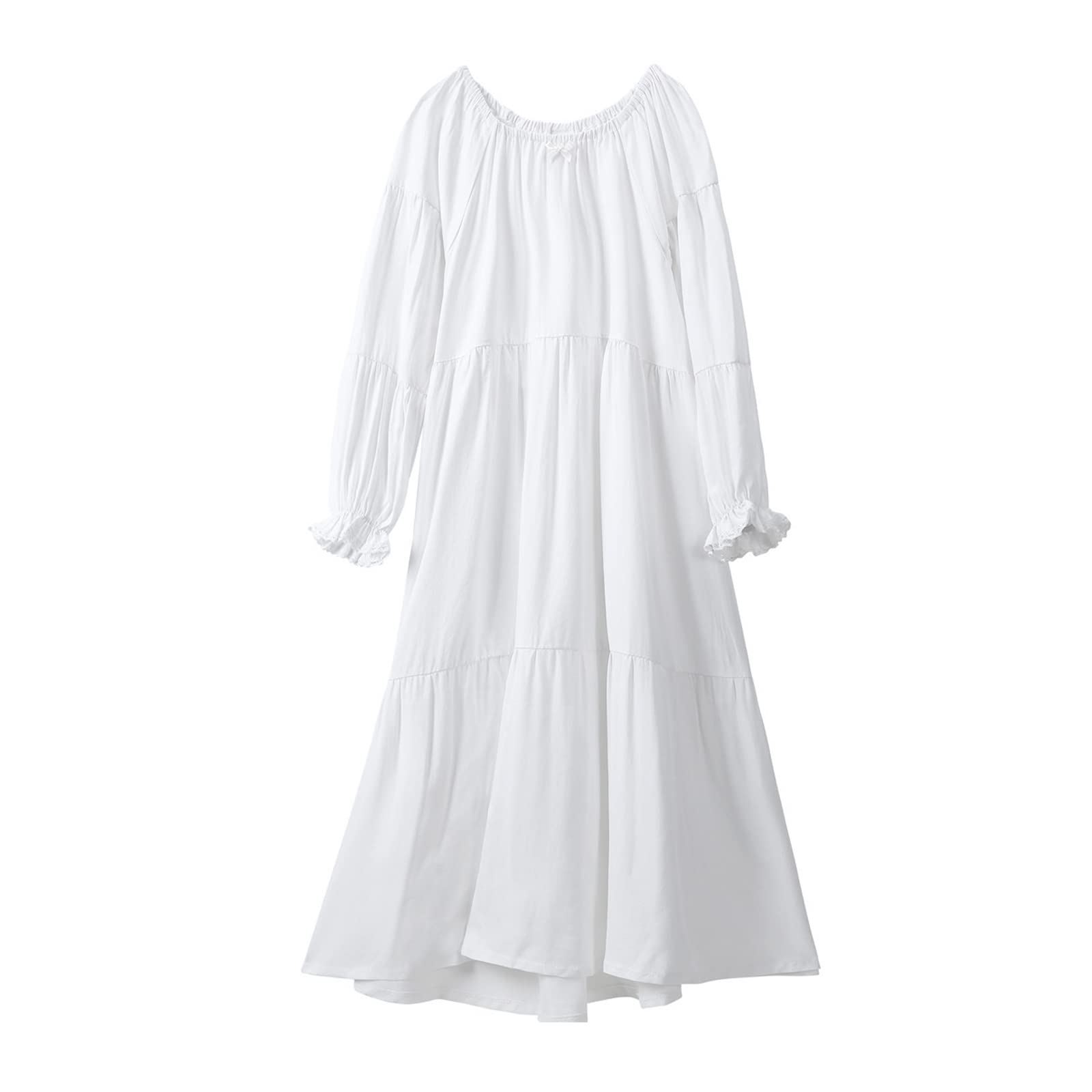 Verve Jelly, camisones de Modal para niñas pequeñas, camisones suaves de princesa de manga larga con cuello redondo, camisón de longitud completa, conjunto de vestido de pastel