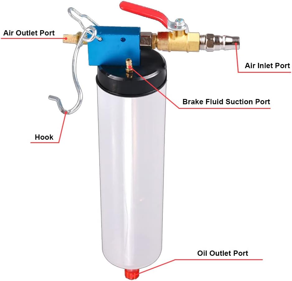 DEDC Universal Auto Brake Fluid Extractor, Power Steering Oil Change Replacement Tool, Brake and Clutch Fluid Drained Bleeder Tool Equipment Kit for Car Motorcycle