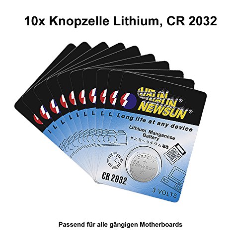 Batterie a bottone 3 Volt CR 2032 per z.B. CMOS