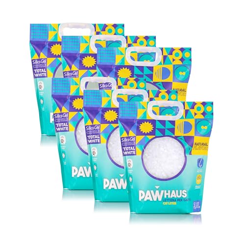 PawHaus – 3,8 l Siliziumkristallstreu für Katzen – antistatisch und sicher – staubfrei – extrem saugfähig – hält Gerüche zurück,...