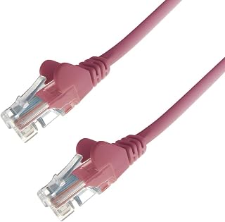 Cable de Red LS0H de 0,5 m RJ45 CAT6 UTP Trenzado, Moldeado a RAS de Suelo, 24 AWG, Color Rosa