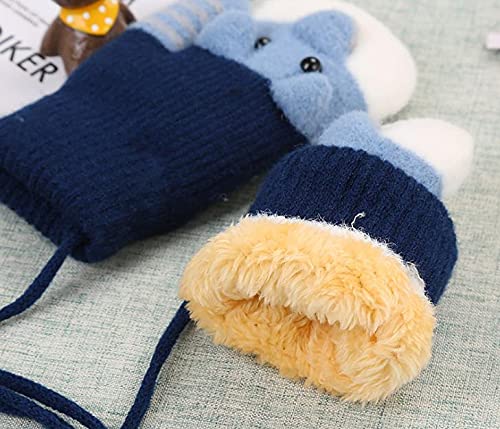 Iywish Baby Mittens on String Toddler Winter Glove Warm Full Finger Magic Snow Gloves (Pink)