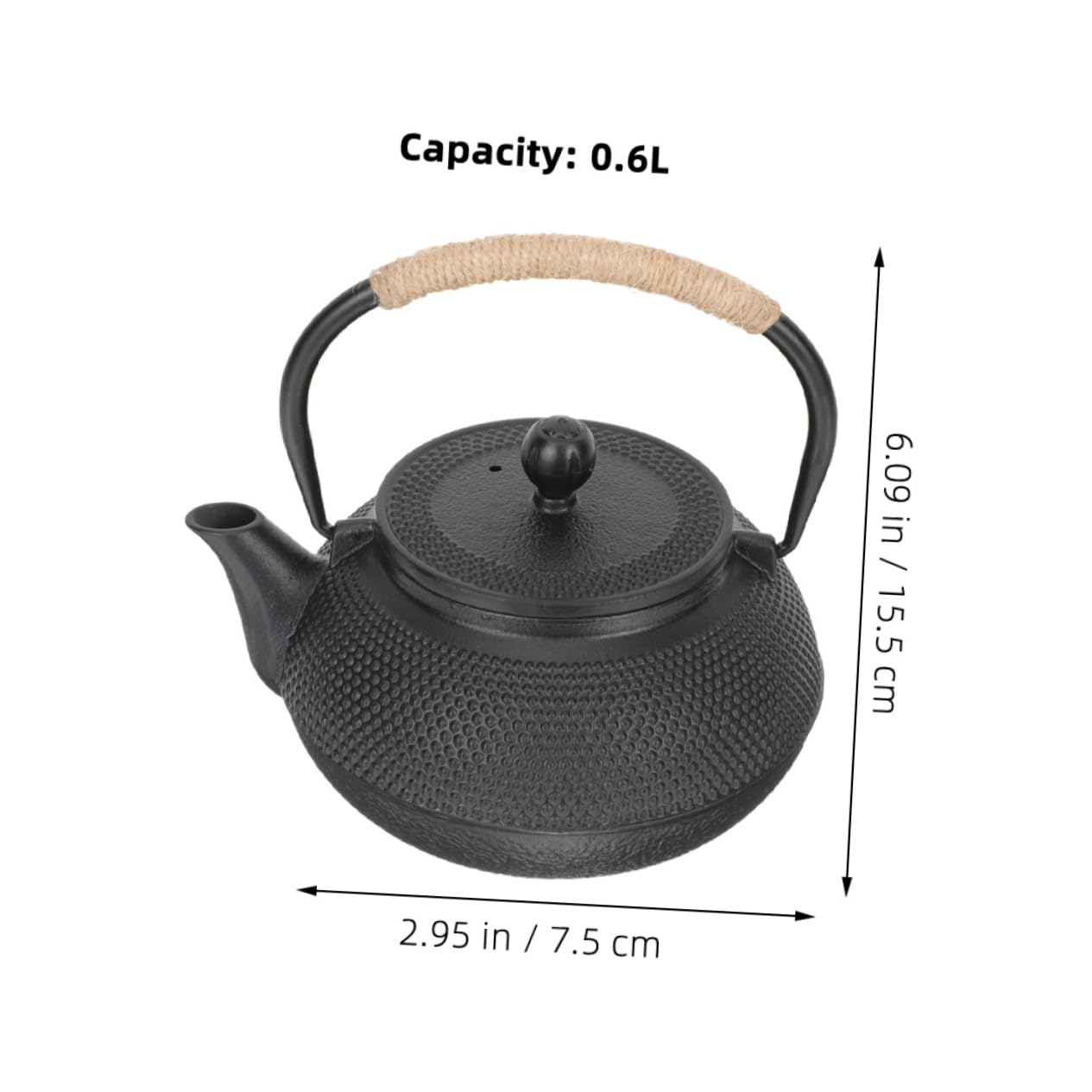 Tetera De Hierro Fundido Recubrimiento Para Cocción Inducción y Estufas Elegante Tetera Para Té Suelto Diseño Vintage y Funcional