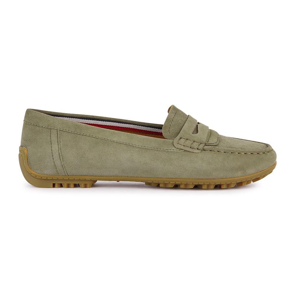Geox Girl D Kosmopolis + Grip Moccasin, Sage, 38.5 EU